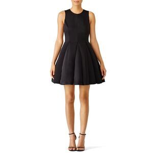NWT's  Heritage Black Pleated Fit & Flare Sleeveless Mini Dress Size 4